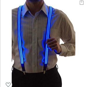 Blue LED Suspenders Men’s open box-new